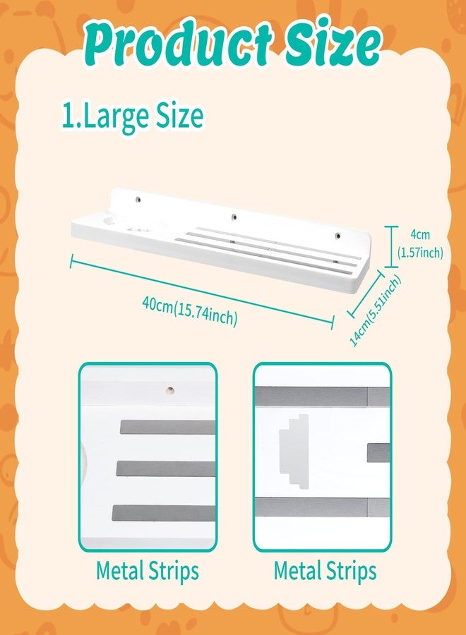 DigNew for Tonie Shelf Magnetic,for Tonie Storage Wall, Holds 38+ Characters Creative Magnetic Top & Back,Pinewood Floating Shelves for Wall,Dedicated Charging Slot for Tonebox,1 Tier - White Color - Image 2